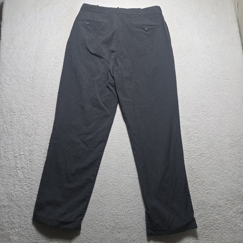 Vtg 90s Polo Ralph Lauren Pure Wool Mens 34x29 Pleated Black Trousers Pants - Picture 7 of 8